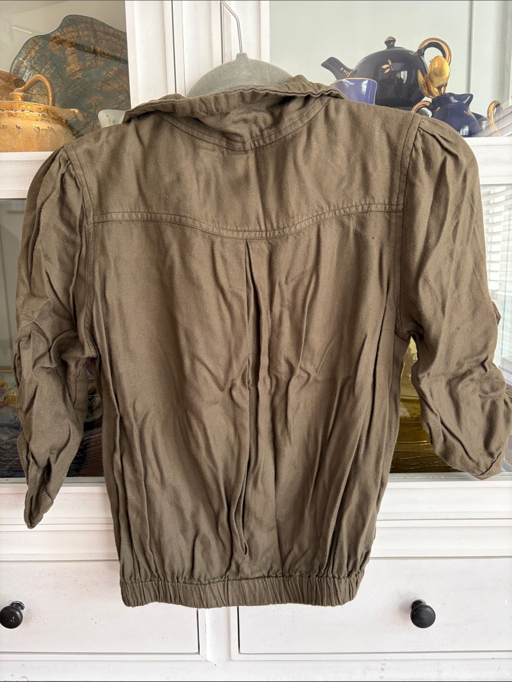 American Rag Olive Utility Zip-Front Jacket - Picture 3 of 3